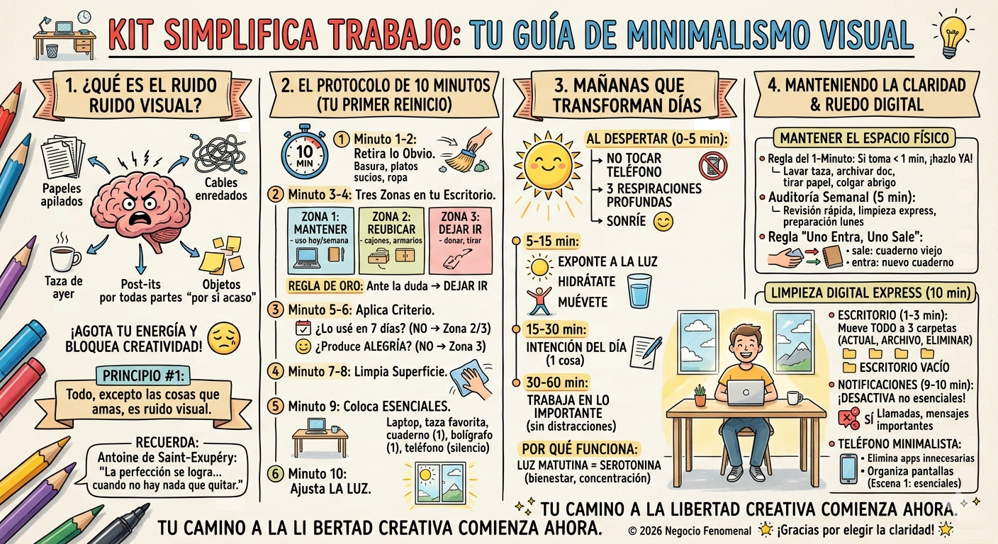 Kit Simplifica Trabajo - Guía de Minimalismo Visual para Despertar tu Tiempo Creativo Sagrado
